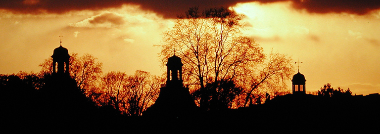 Main building towers silhouette